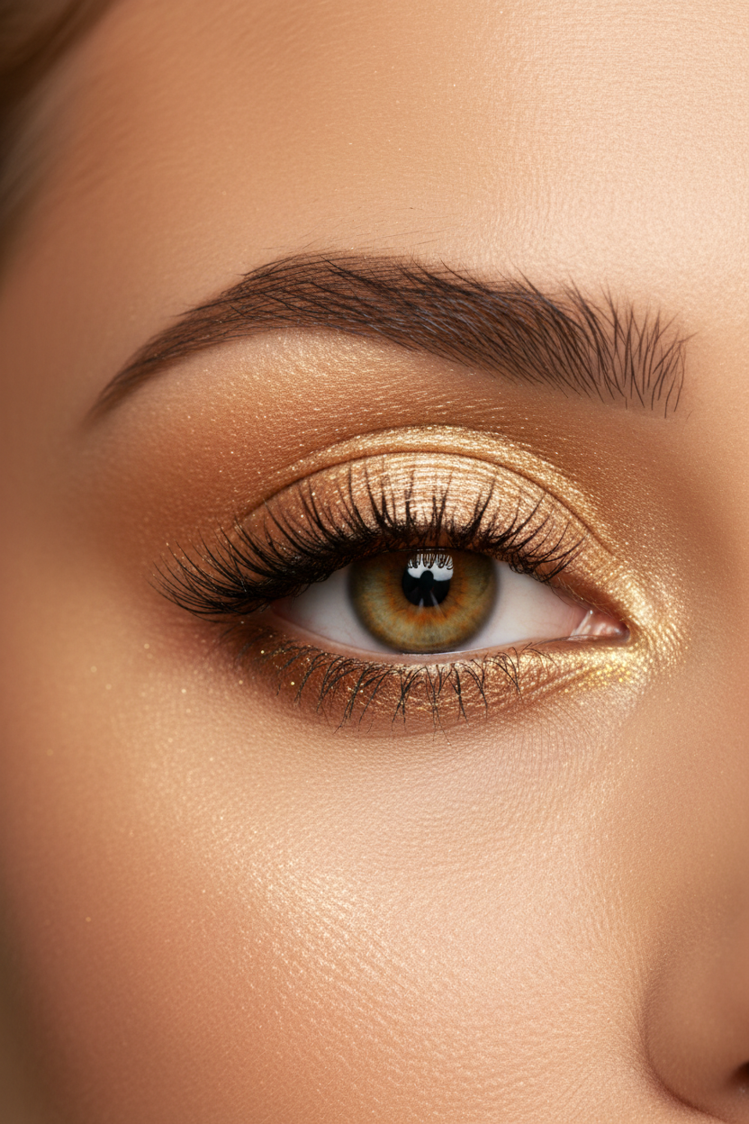 Qeetvia Glitter Eyeshadow Stick – Light Gold Shimmer (Waterproof)